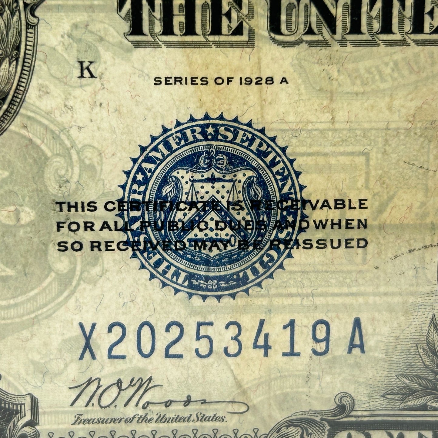 1928A $1 One Dollar Funny Back Blue Seal Silver Certificate Note - Dallas/K Mint