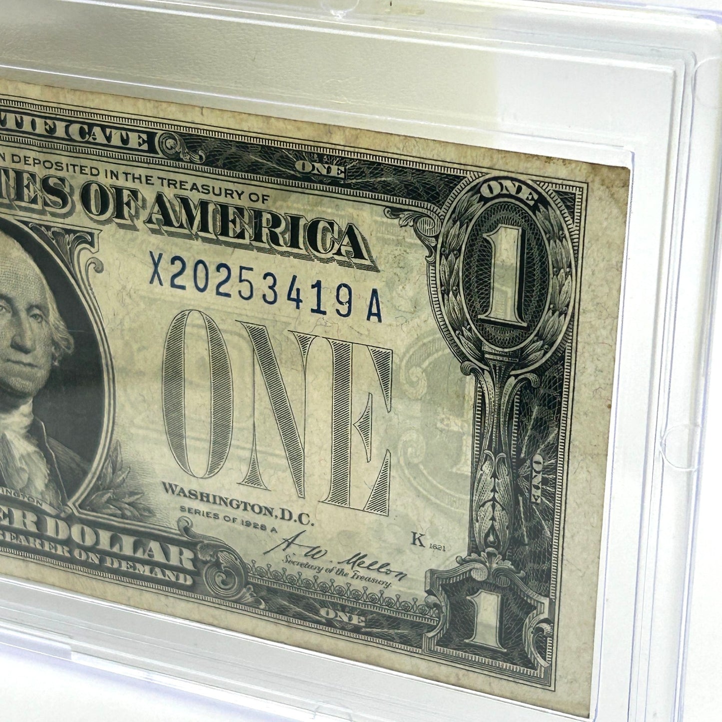 1928A $1 One Dollar Funny Back Blue Seal Silver Certificate Note - Dallas/K Mint