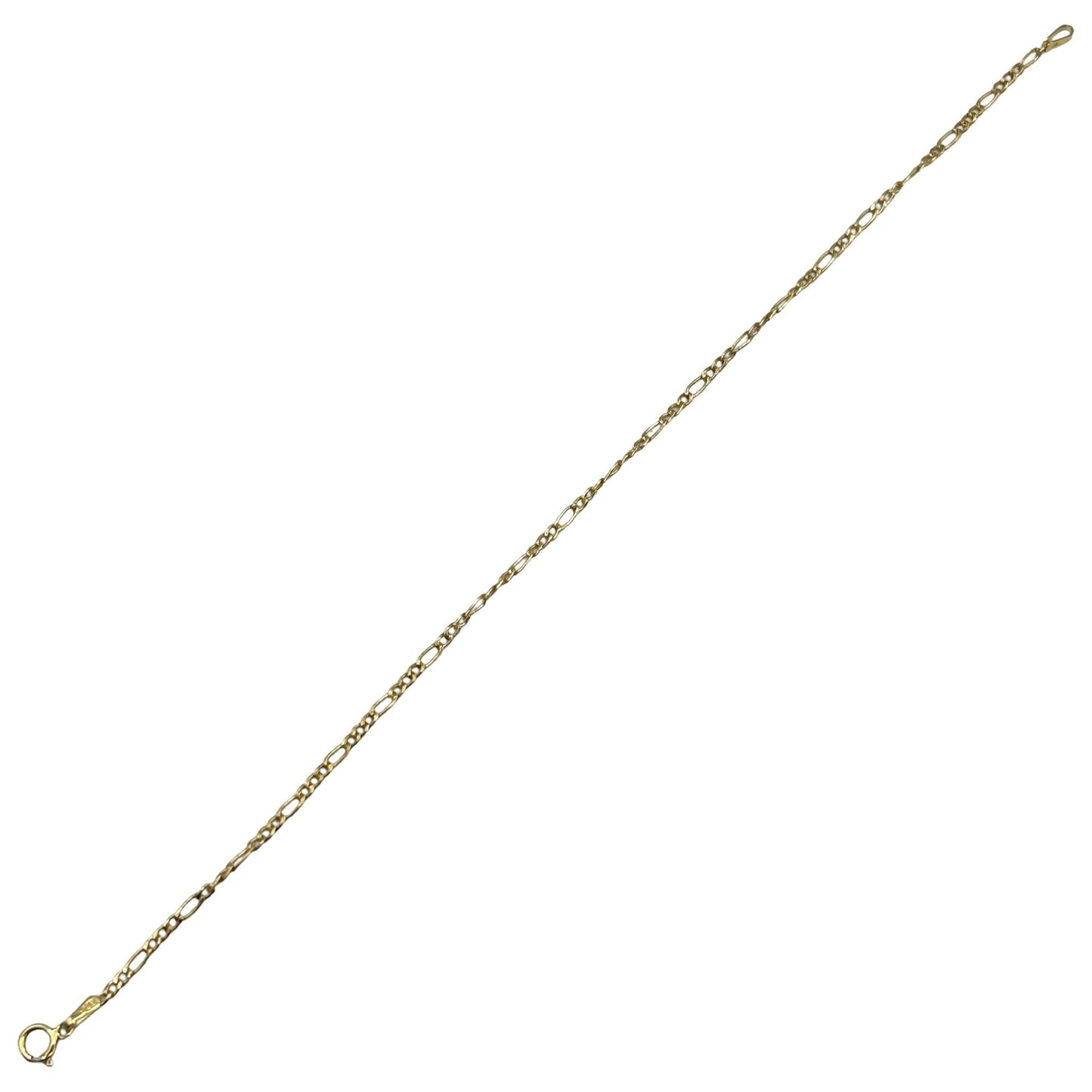 14k Yellow Gold Figaro 1.5mm Italy Bracelet - 7"