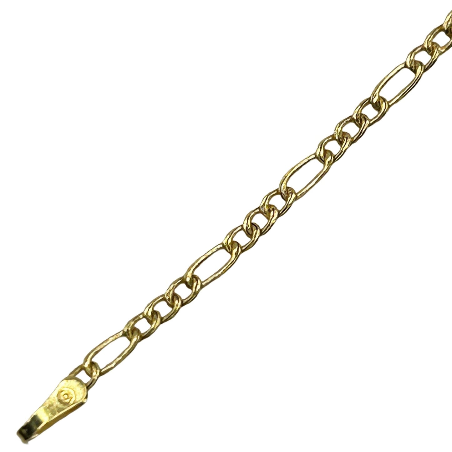 14k Yellow Gold Figaro 1.5mm Italy Bracelet - 7"