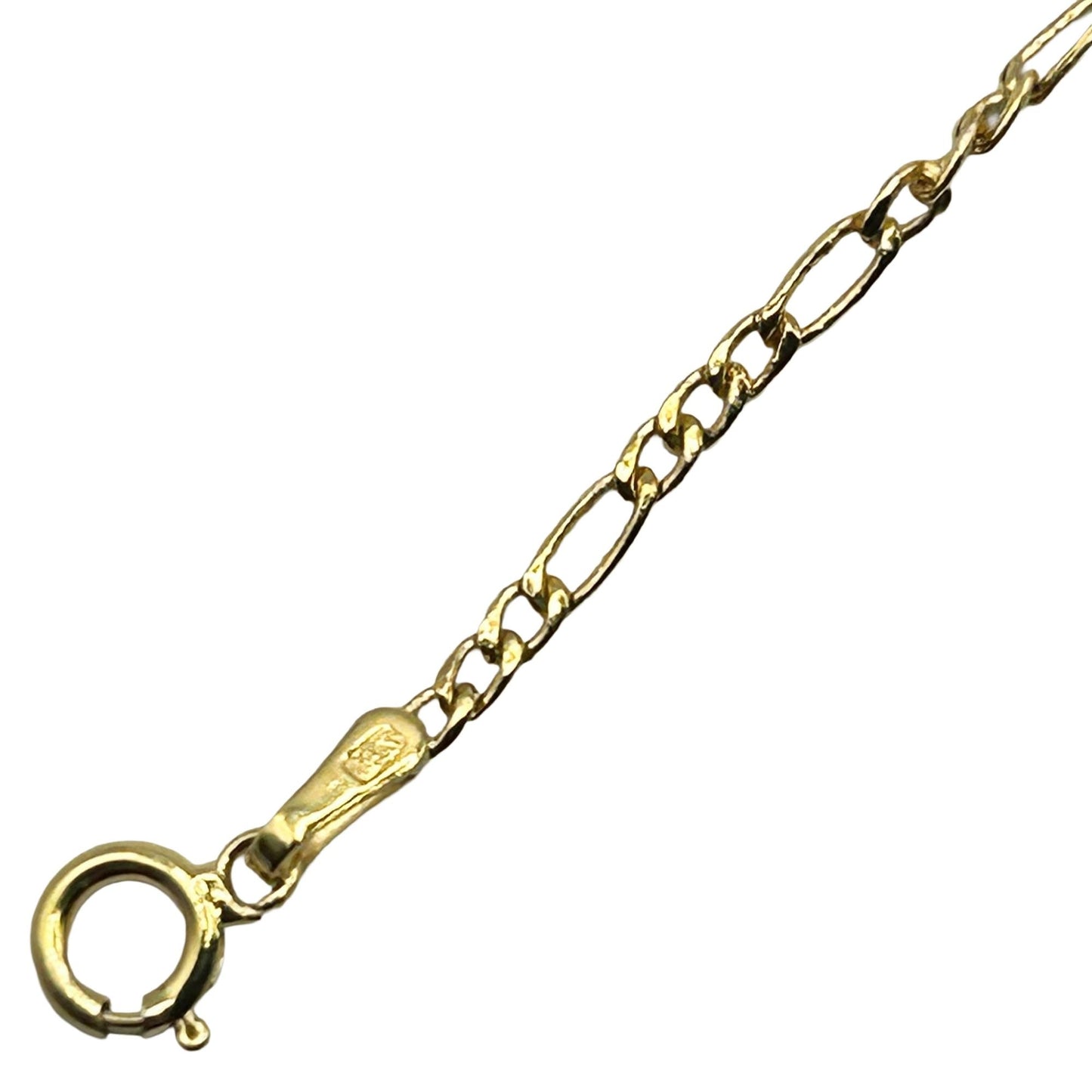 14k Yellow Gold Figaro 1.5mm Italy Bracelet - 7"
