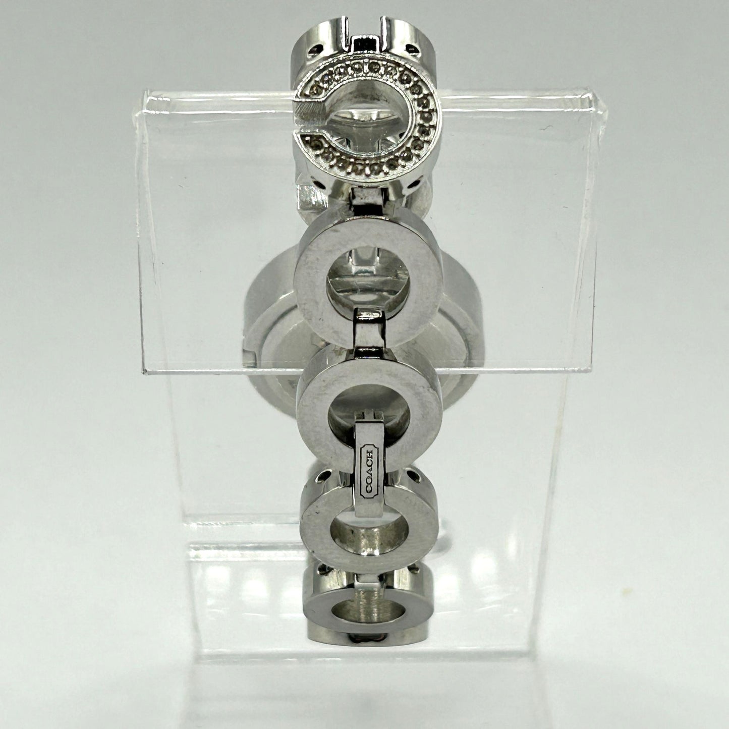Authentic COACH Krisy Signature Alternating C-Link Silver Gold Watch