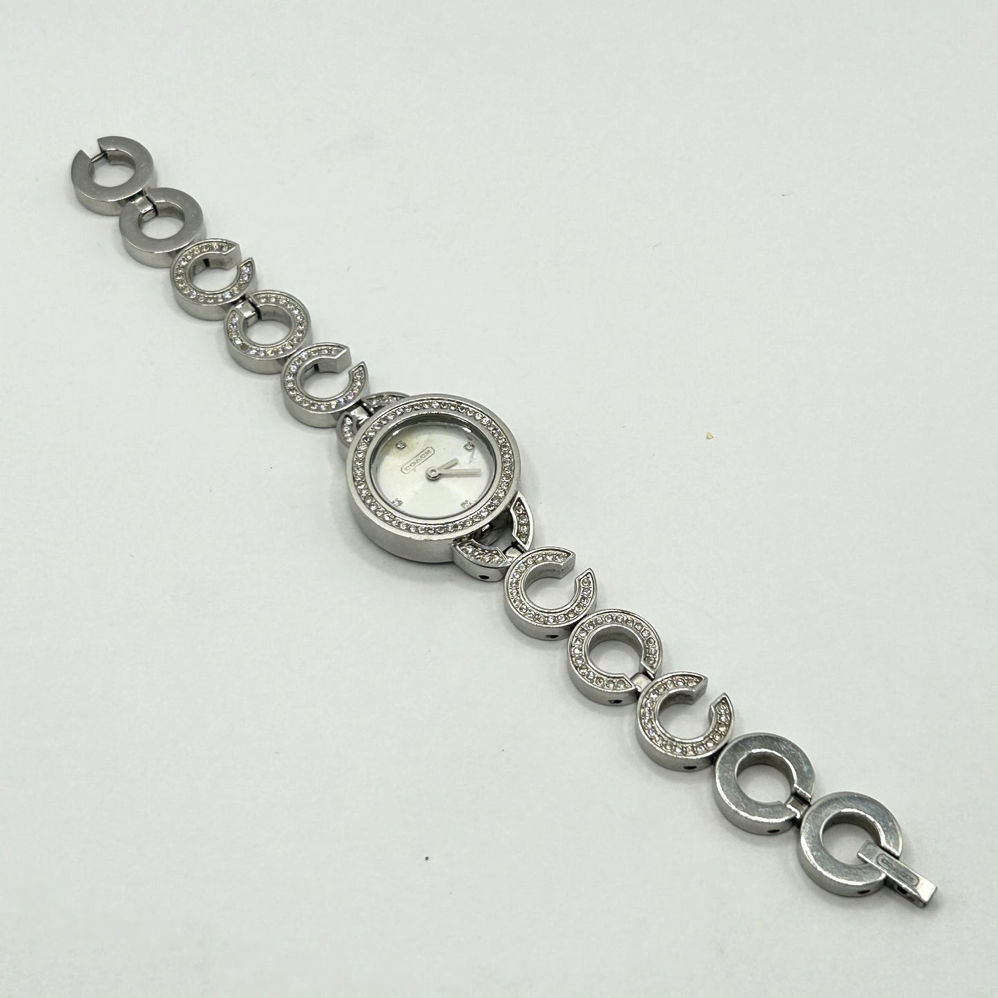 Authentic COACH Krisy Signature Alternating C-Link Silver Gold Watch