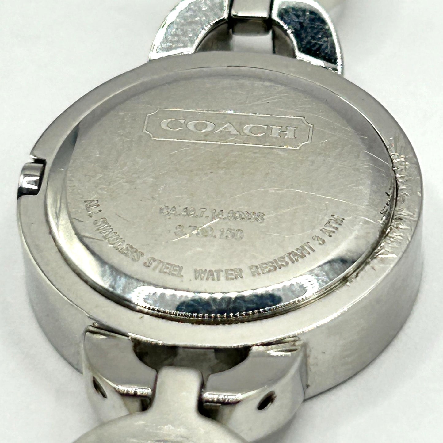 Authentic COACH Krisy Signature Alternating C-Link Silver Gold Watch