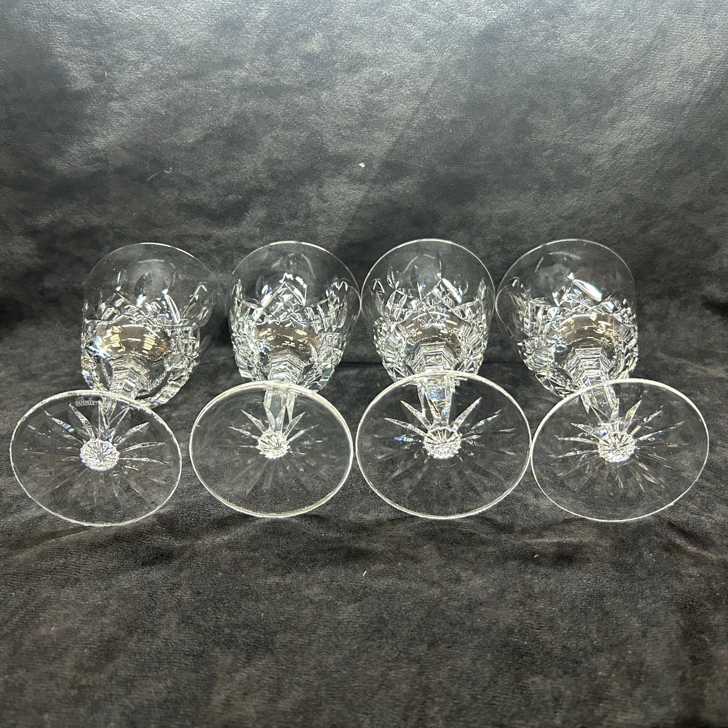 Waterford Lismore Claret Lead Crystal Wine Glasses Set of 4 Made in Ireland