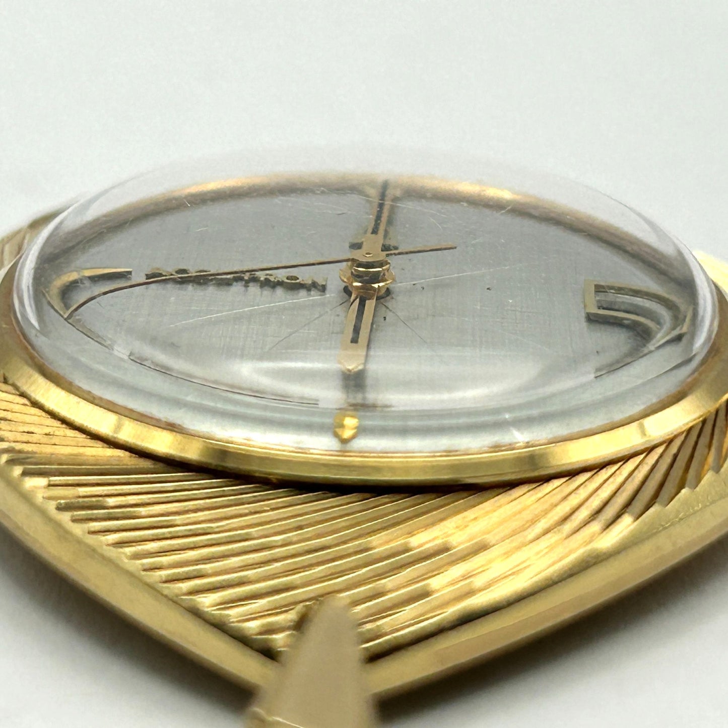 Bulova Accutron 10k Gold Filled Silver Linen Dial Pocket Watch - NOT WORKING
