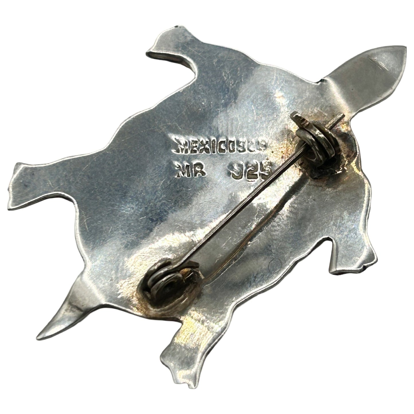 Vintage Taxco Sterling Silver Abalone Turtle Brooch Pin Handmade in Mexico