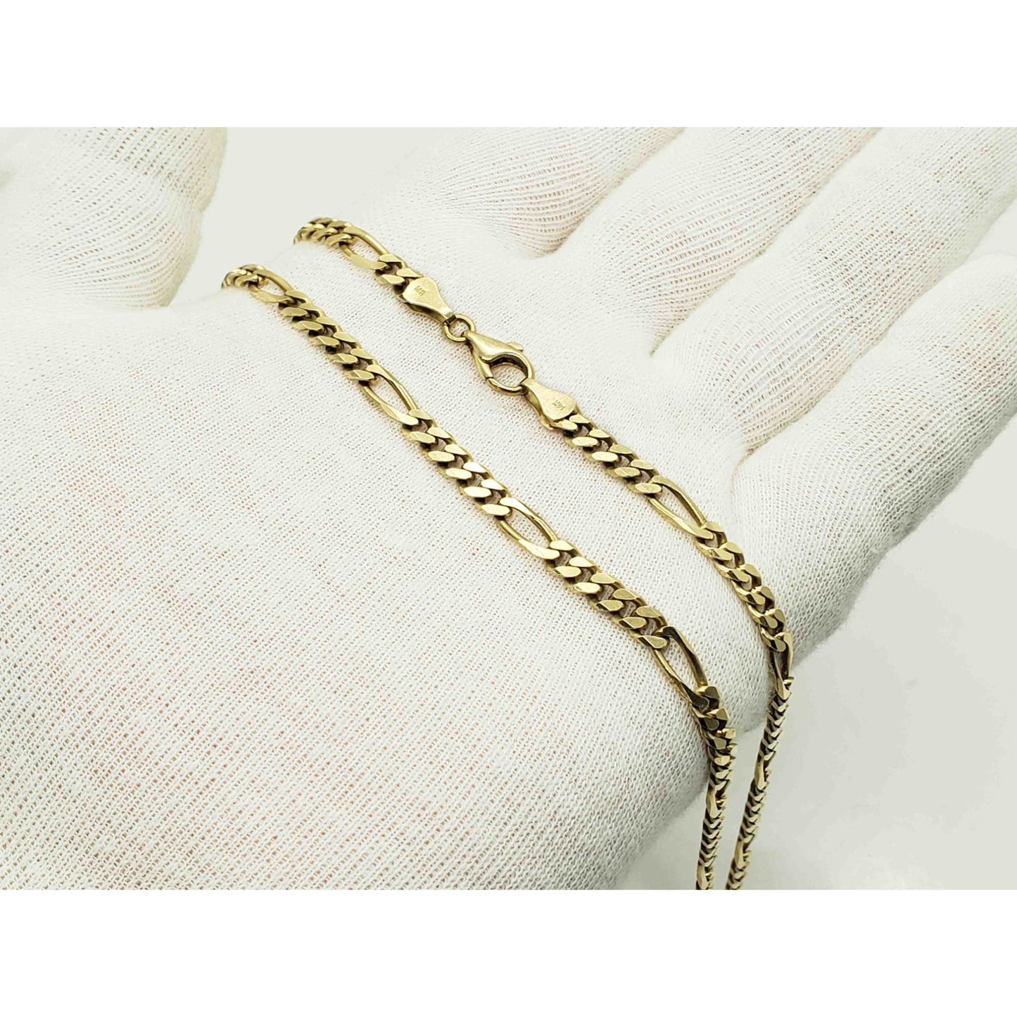 Midas 4.5mm Wide Figaro Chain Necklace 14k Gold 22" Long