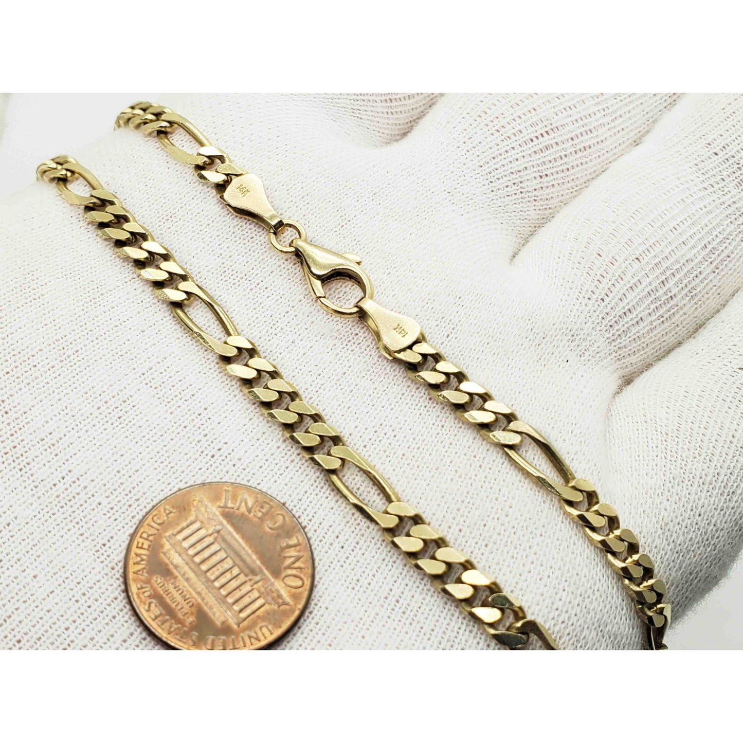 Midas 4.5mm Wide Figaro Chain Necklace 14k Gold 22" Long