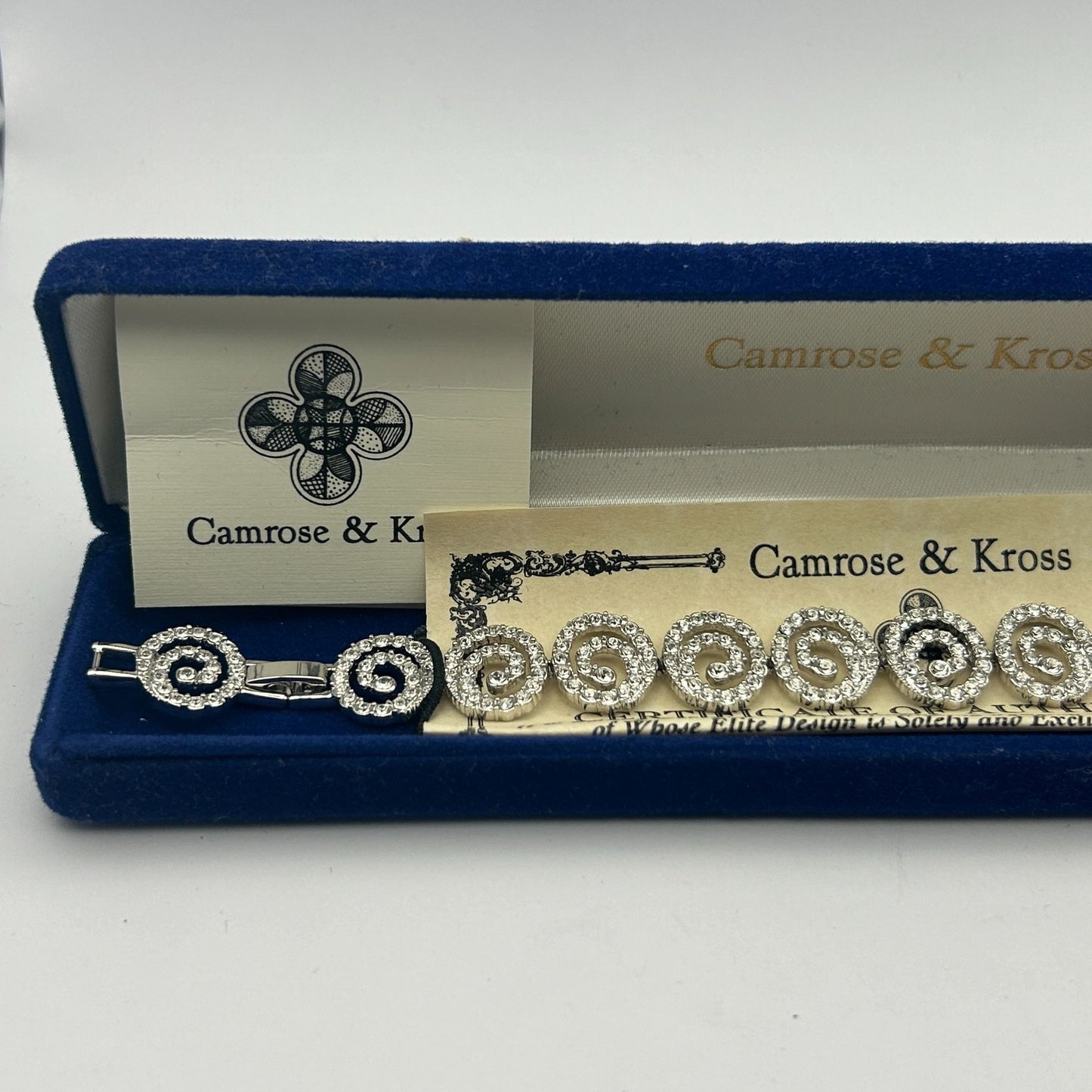 Camrose & Kross Jackie Kennedy JBK Replica Bracelet 7-8" Clear Rhinestones + COA