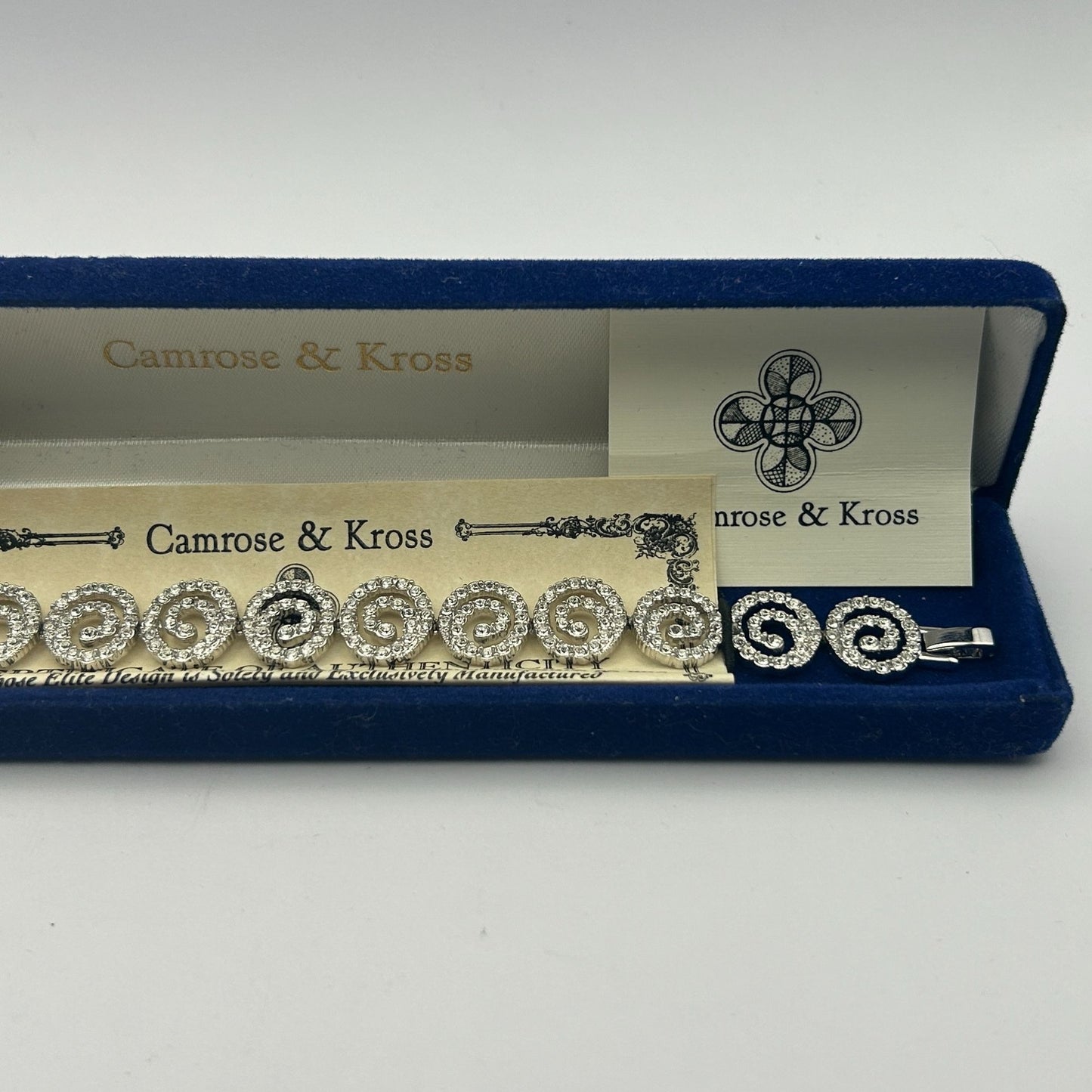 Camrose & Kross Jackie Kennedy JBK Replica Bracelet 7-8" Clear Rhinestones + COA