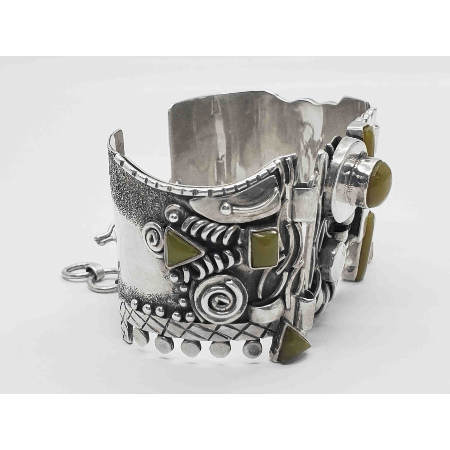 Victor Yurivilca Designer Serpentine Bracelet Sterling Silver