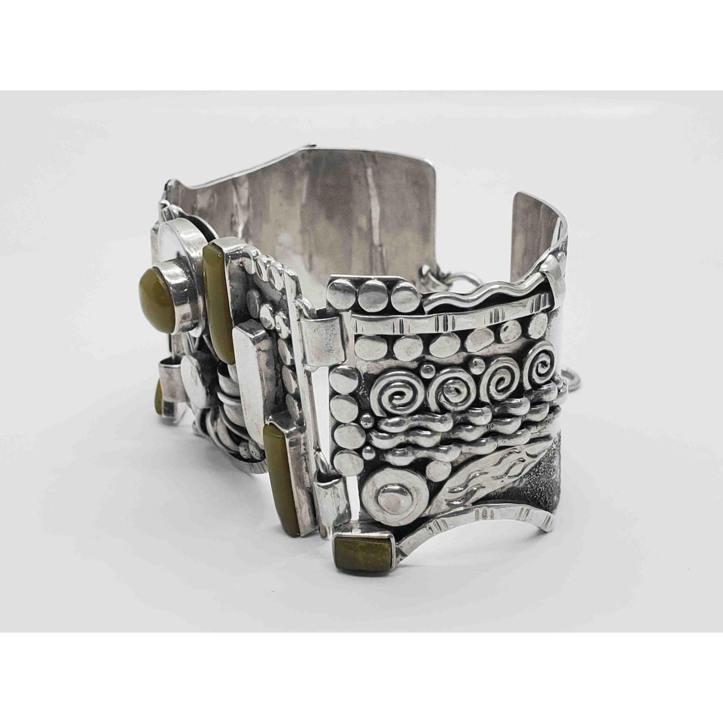 Victor Yurivilca Designer Serpentine Bracelet Sterling Silver