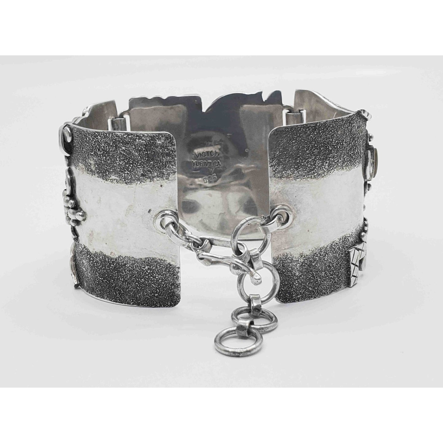Victor Yurivilca Designer Serpentine Bracelet Sterling Silver