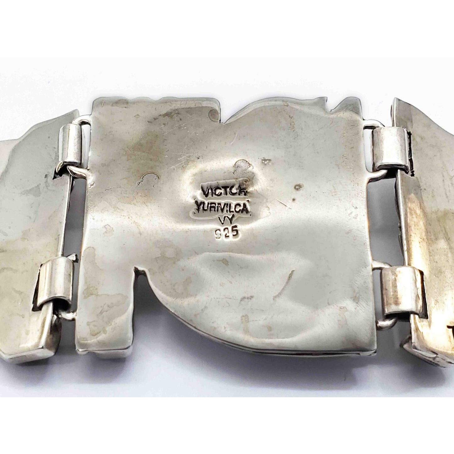 Victor Yurivilca Designer Serpentine Bracelet Sterling Silver