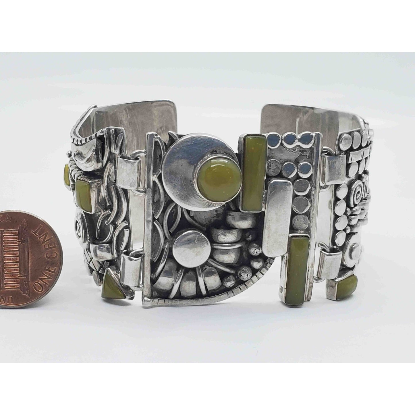 Victor Yurivilca Designer Serpentine Bracelet Sterling Silver