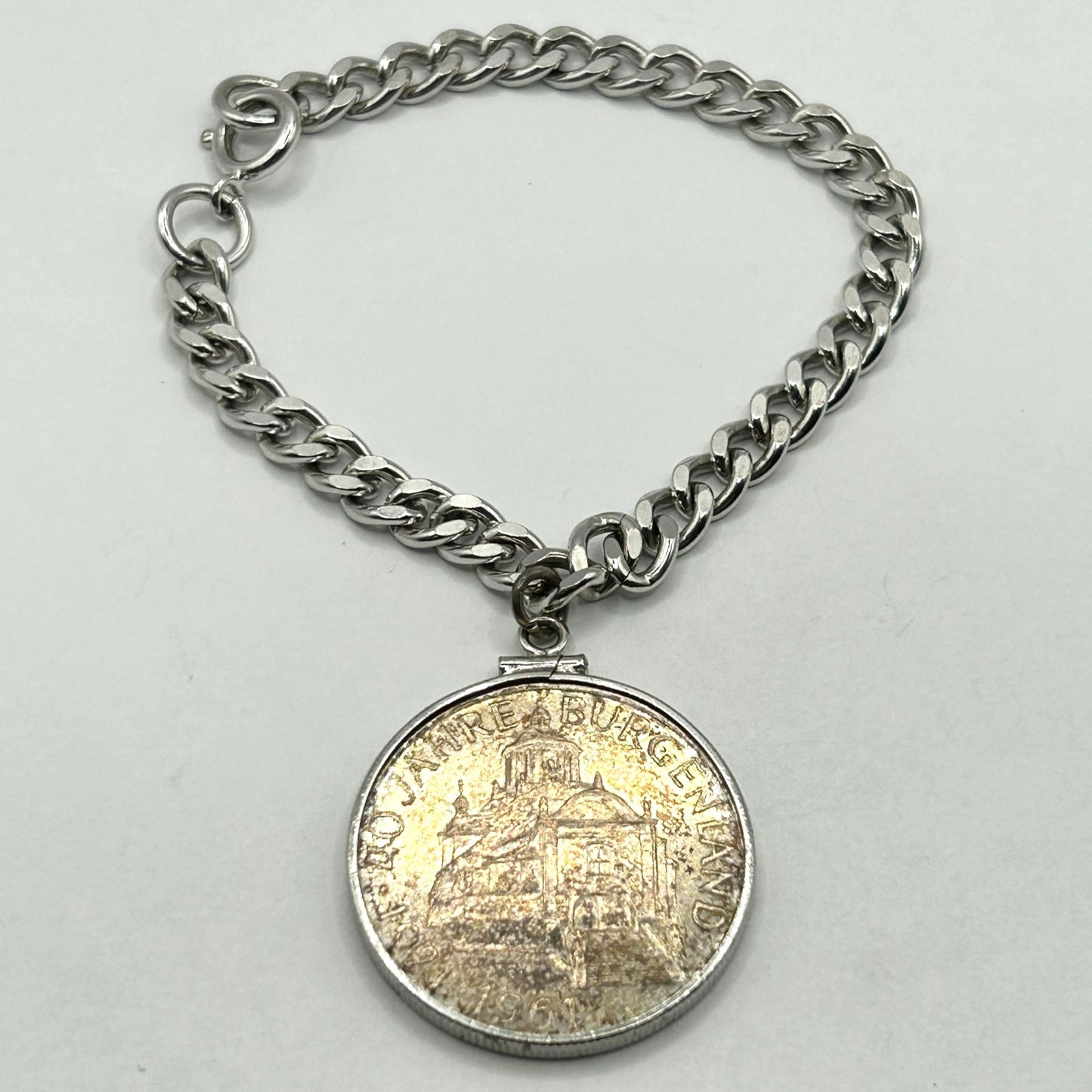 Austria Coinwear 25 Schillings Sterling Bracelet 1921-1961 40 Jahre Burgenland