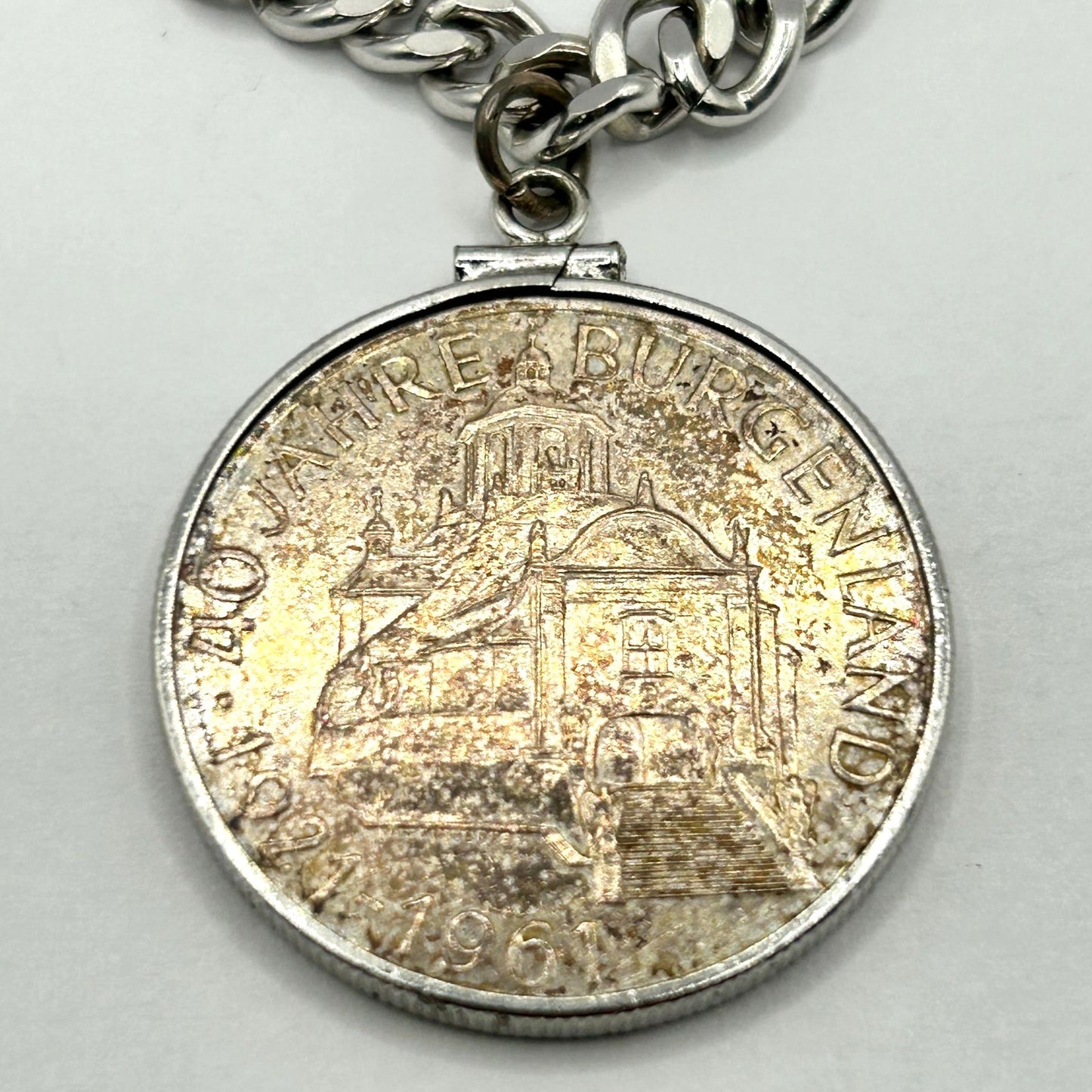 Austria Coinwear 25 Schillings Sterling Bracelet 1921-1961 40 Jahre Burgenland