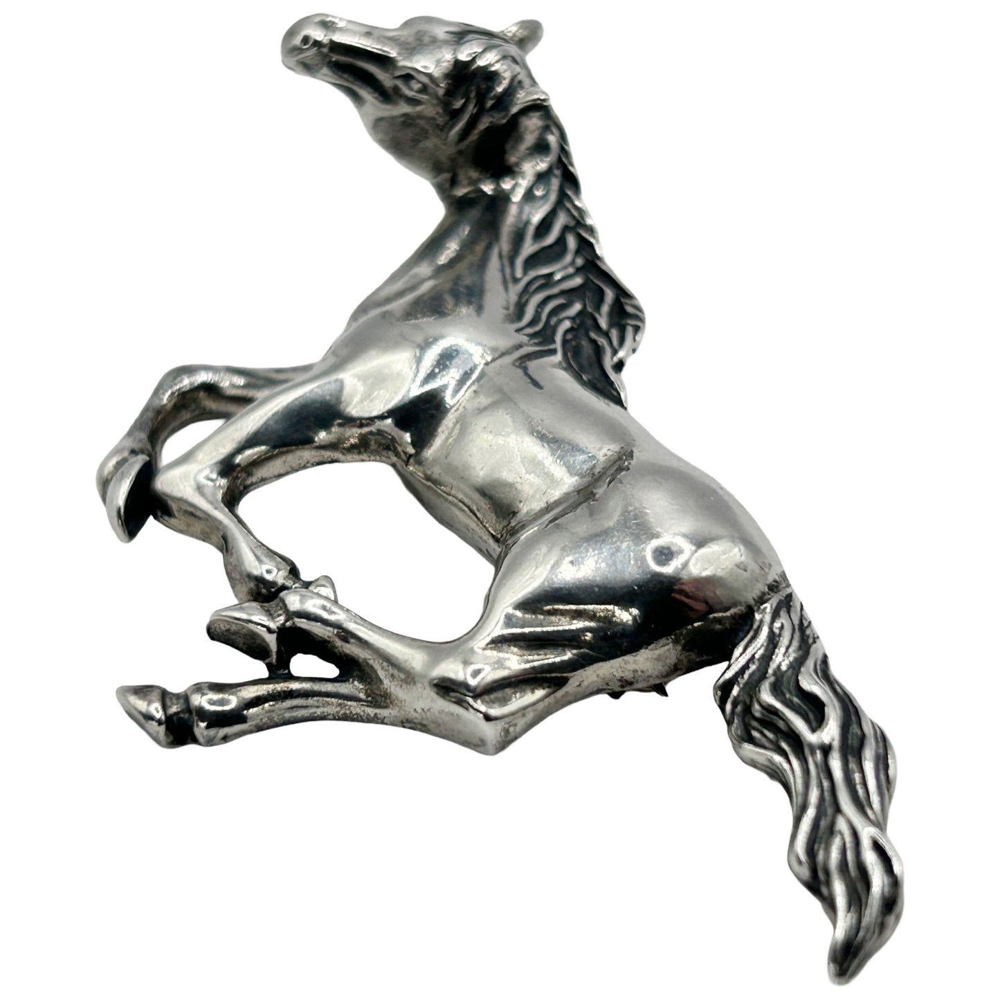 925 Sterling Silver Galloping Horse Brooch/Pin Equestrian Themed
