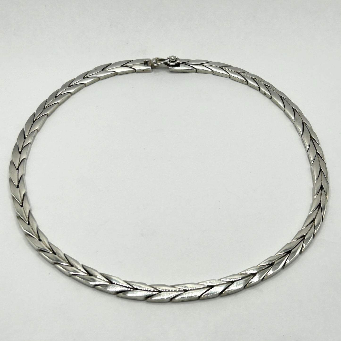925 Sterling Silver Vintage Mexico Arrow Link 16.5" Necklace 68g
