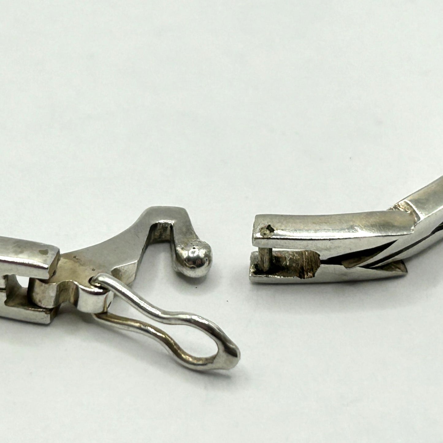 925 Sterling Silver Vintage Mexico Arrow Link 16.5" Necklace 68g