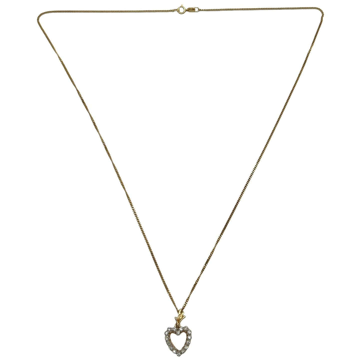 0.32cttw Diamond Heart Shaped Pendant on 20" 14k Yellow Gold Chain
