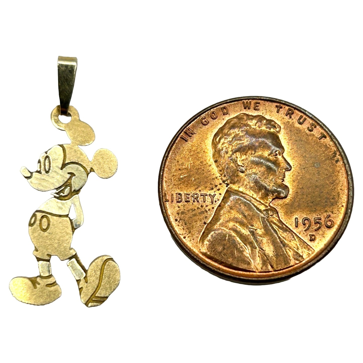 Disney 14k Yellow Gold Mickey Mouse Necklace Pendant Charm