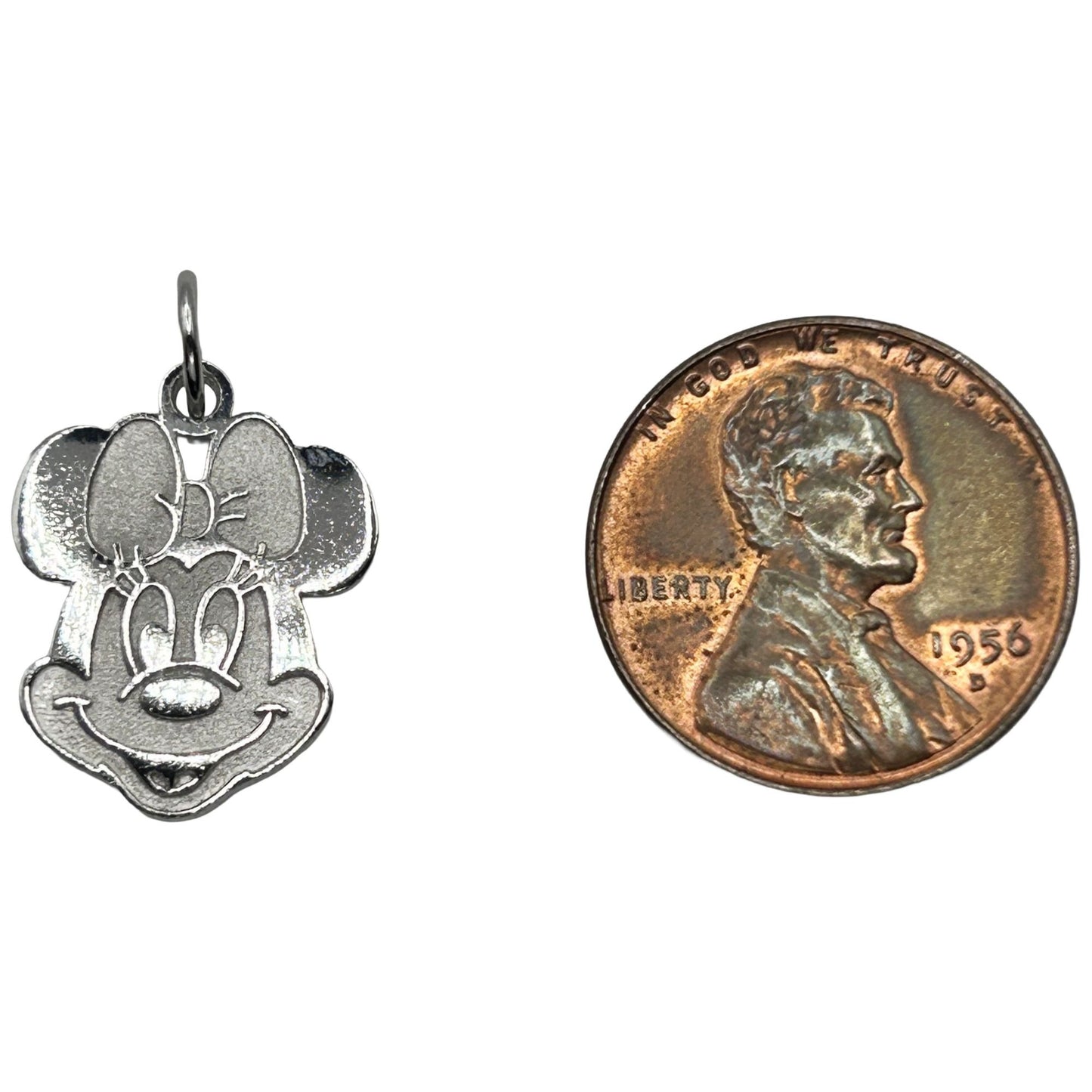 Vintage 925 Sterling Silver Walt Disney Minnie Mouse Face Charm Pendant