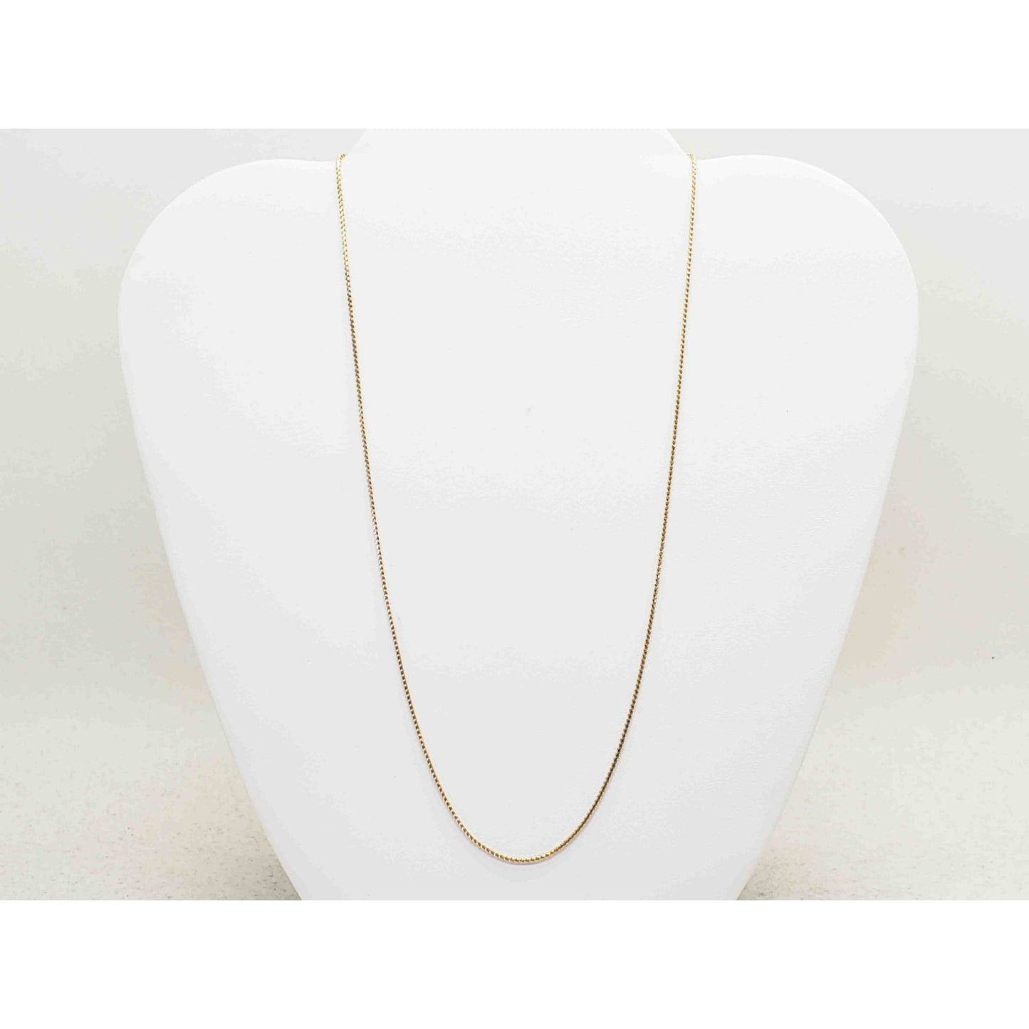 Thin Foxtail Chain Necklace 14k Gold 18" Long