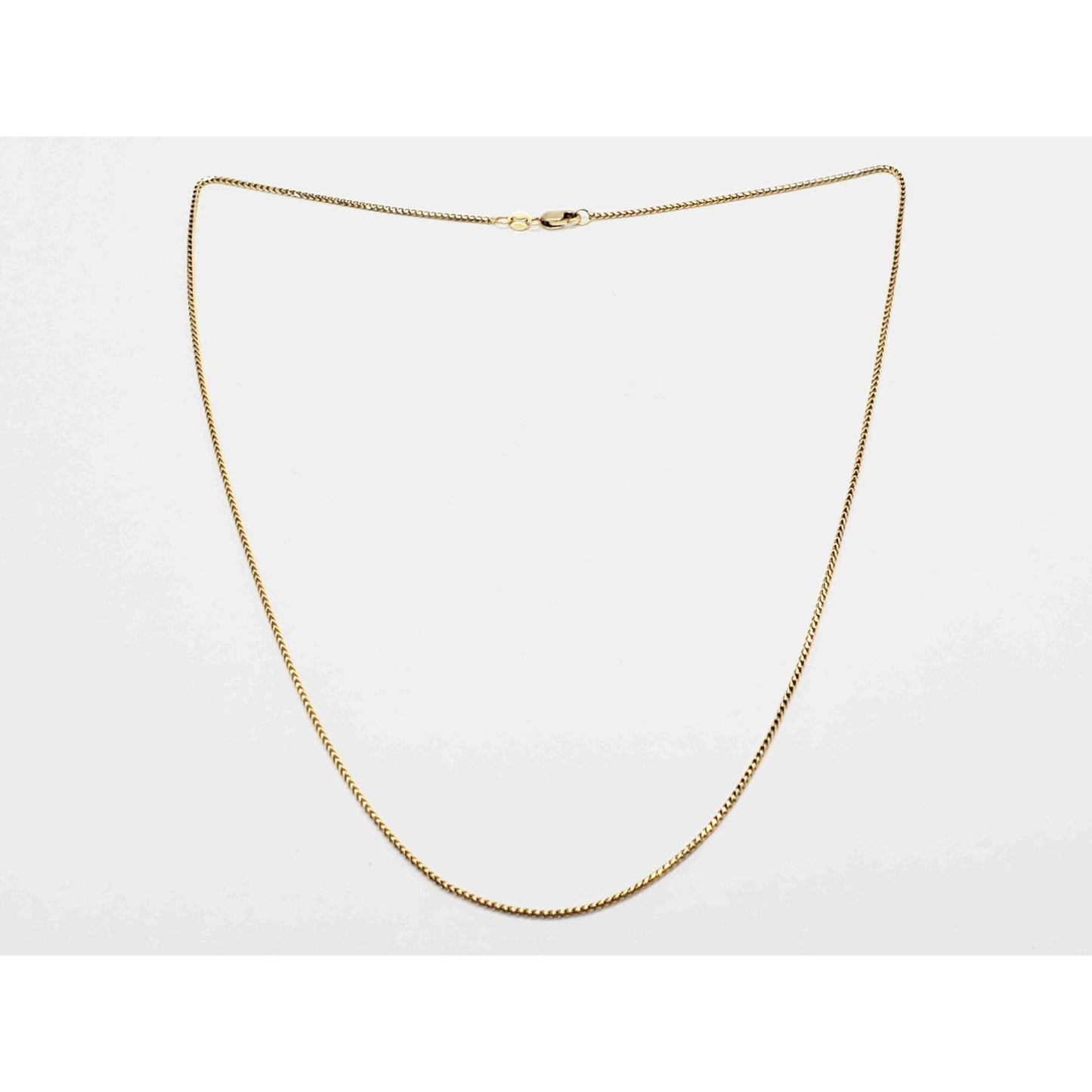 Thin Foxtail Chain Necklace 14k Gold 18" Long