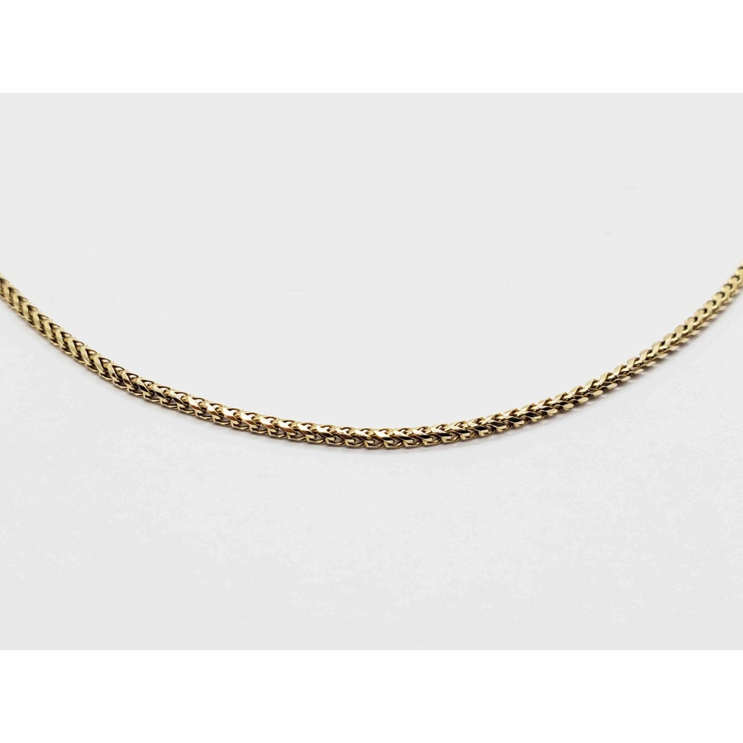 Thin Foxtail Chain Necklace 14k Gold 18" Long