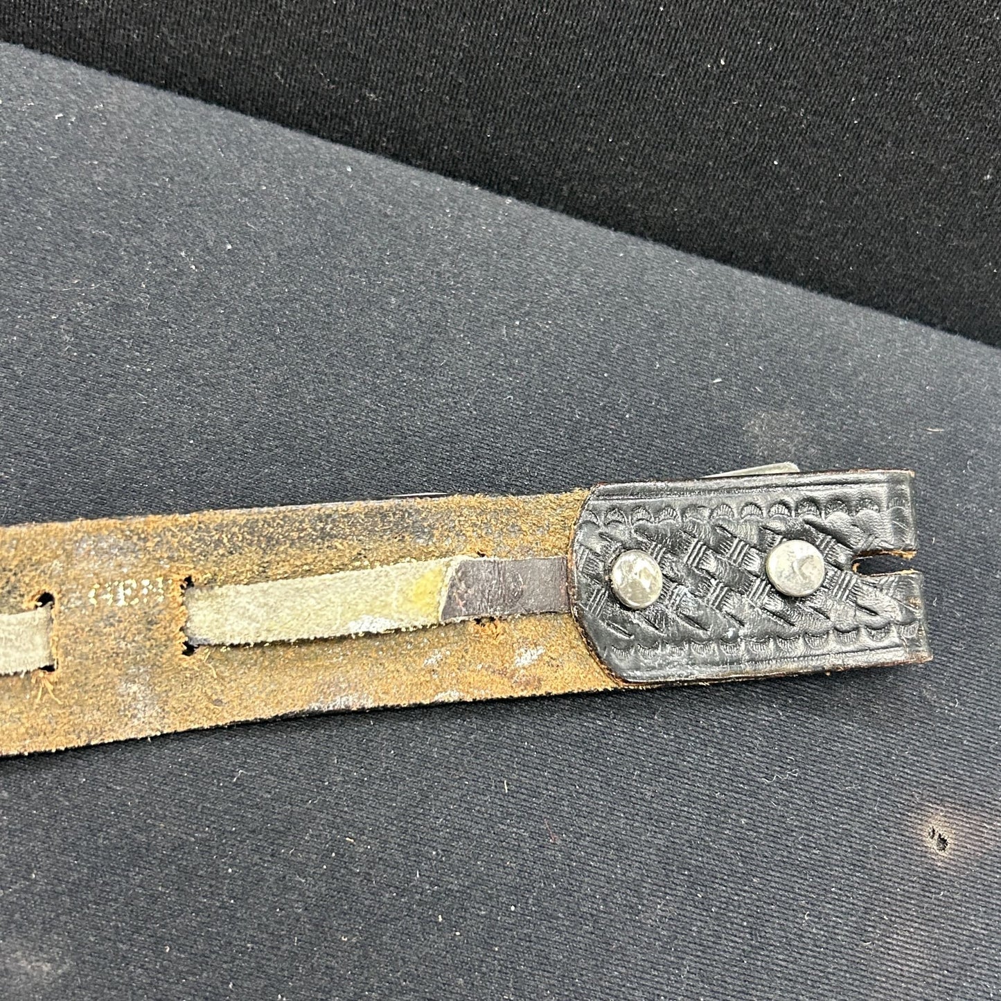 Antique Sterling Silver 11pc Rectangular Concho Belt, Genuine Leather Belt