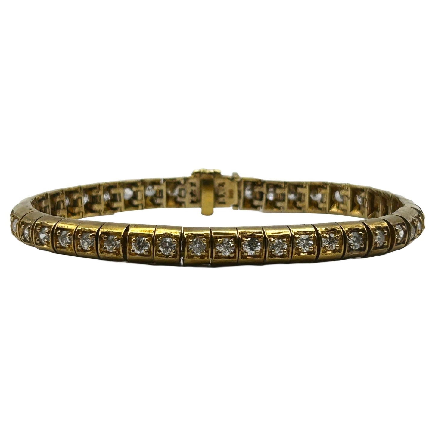 Cubic Zirconia Gemstone 925 Sterling Silver 7.25" Tennis Bracelet - 42 Stones