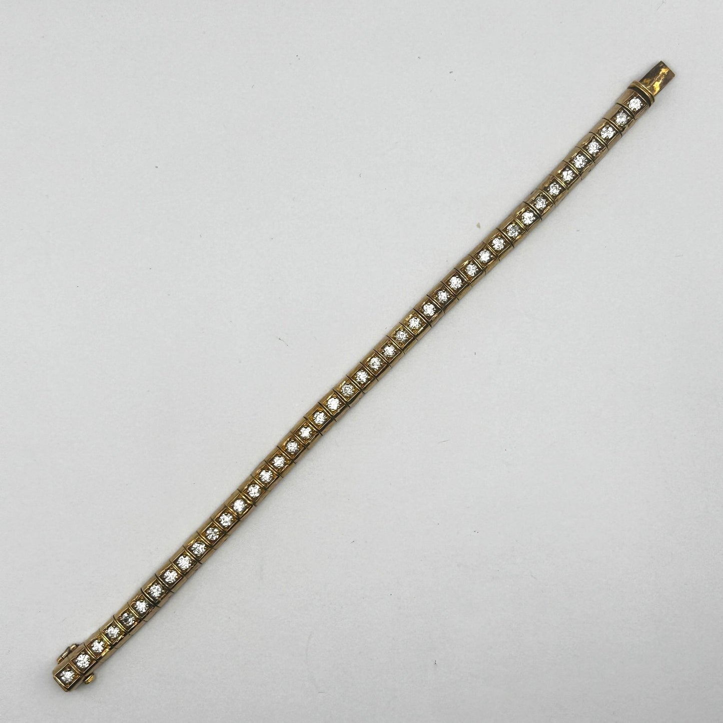 Cubic Zirconia Gemstone 925 Sterling Silver 7.25" Tennis Bracelet - 42 Stones