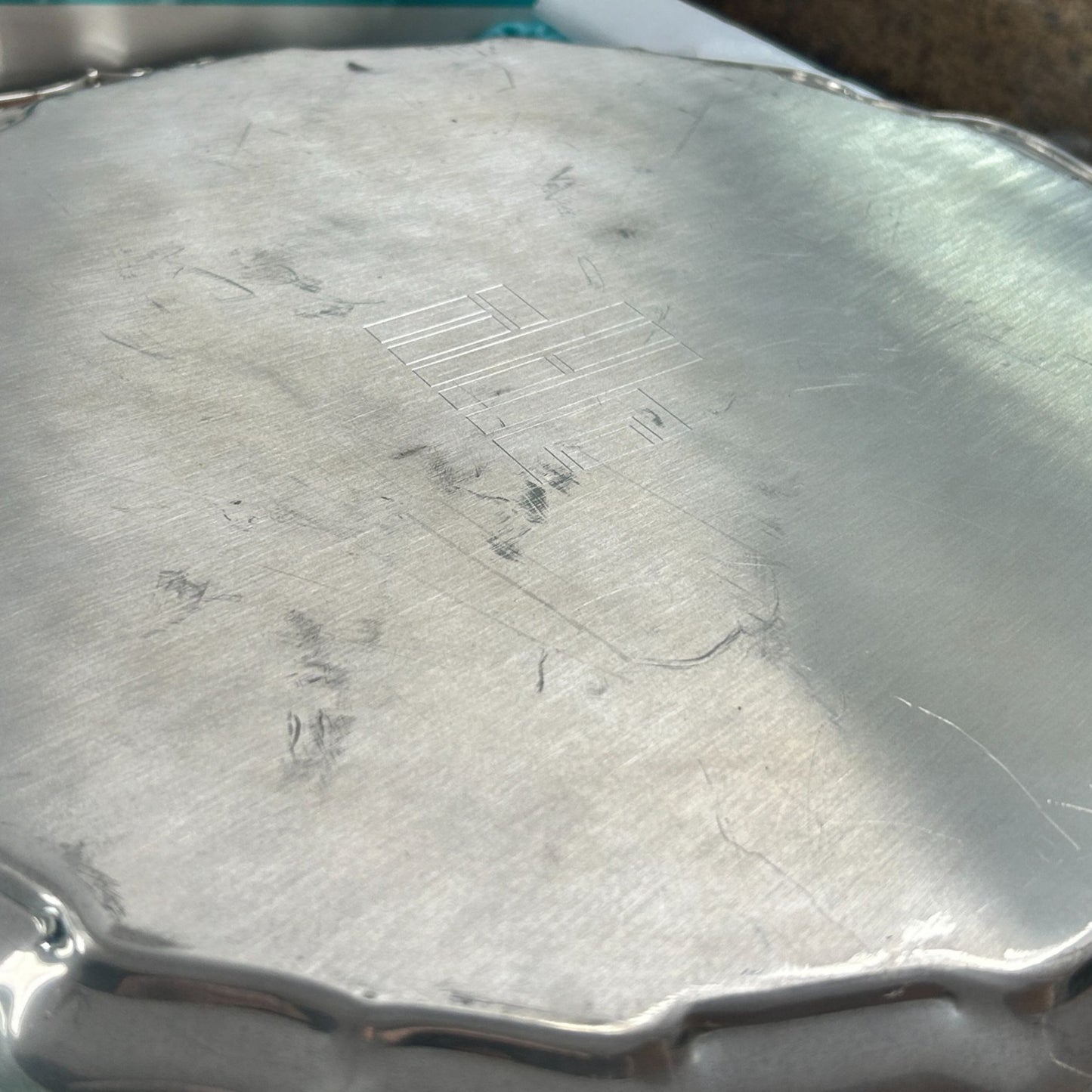 Vintage Tiffany & Co. Handcrafted Pewter Tray/Platter - with Tiffany Bag + Box