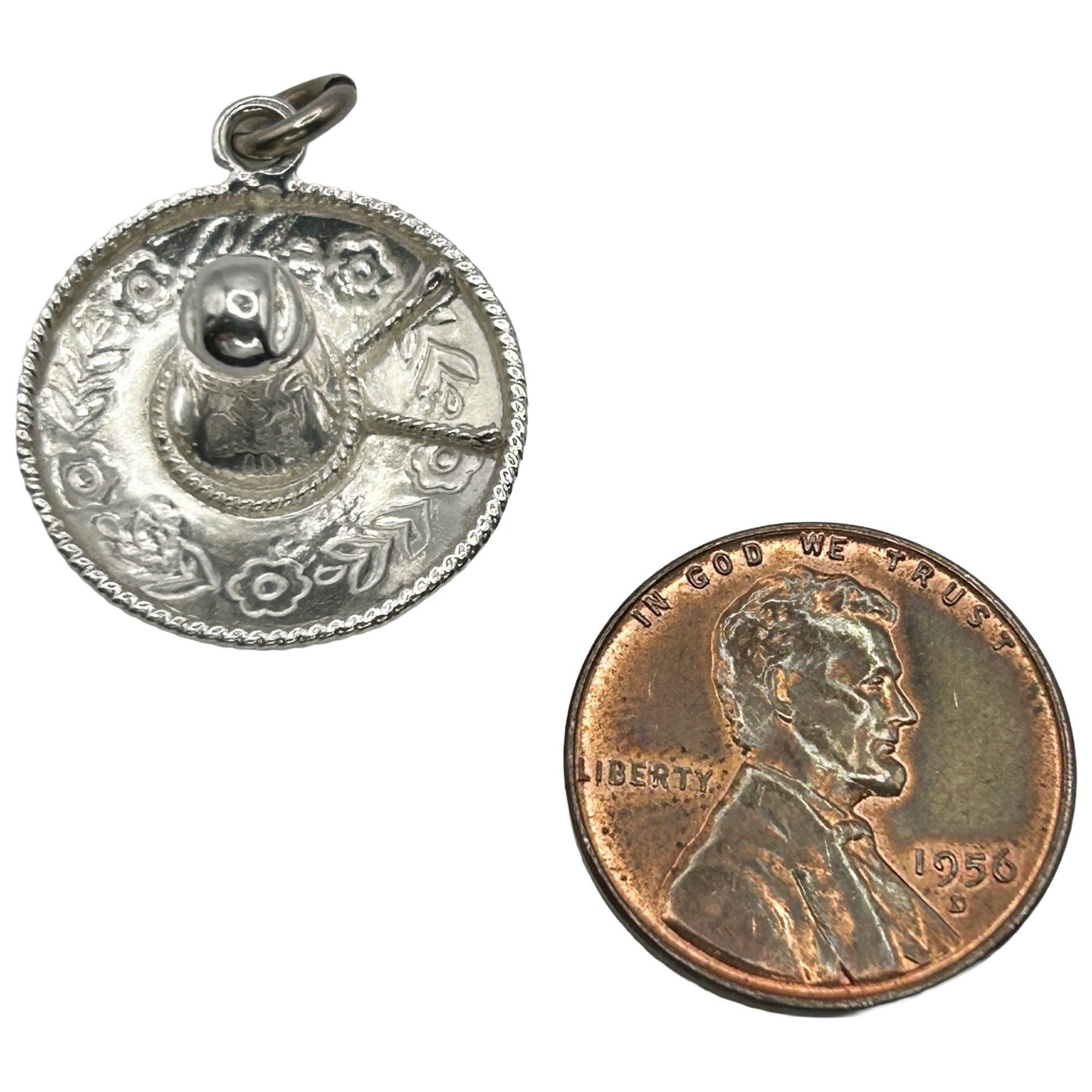 Vintage 925 Sterling Silver Mexican Sombrero Hat Charm/Pendant