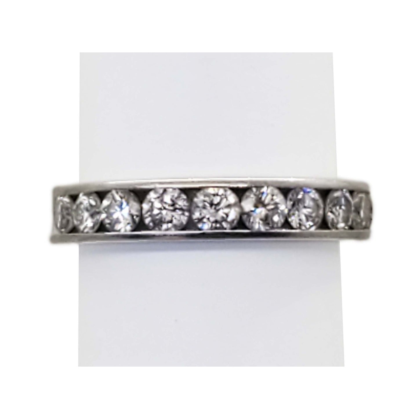1 ctw Natural Diamond Channel 4mm Band Ring Platinum Size 7