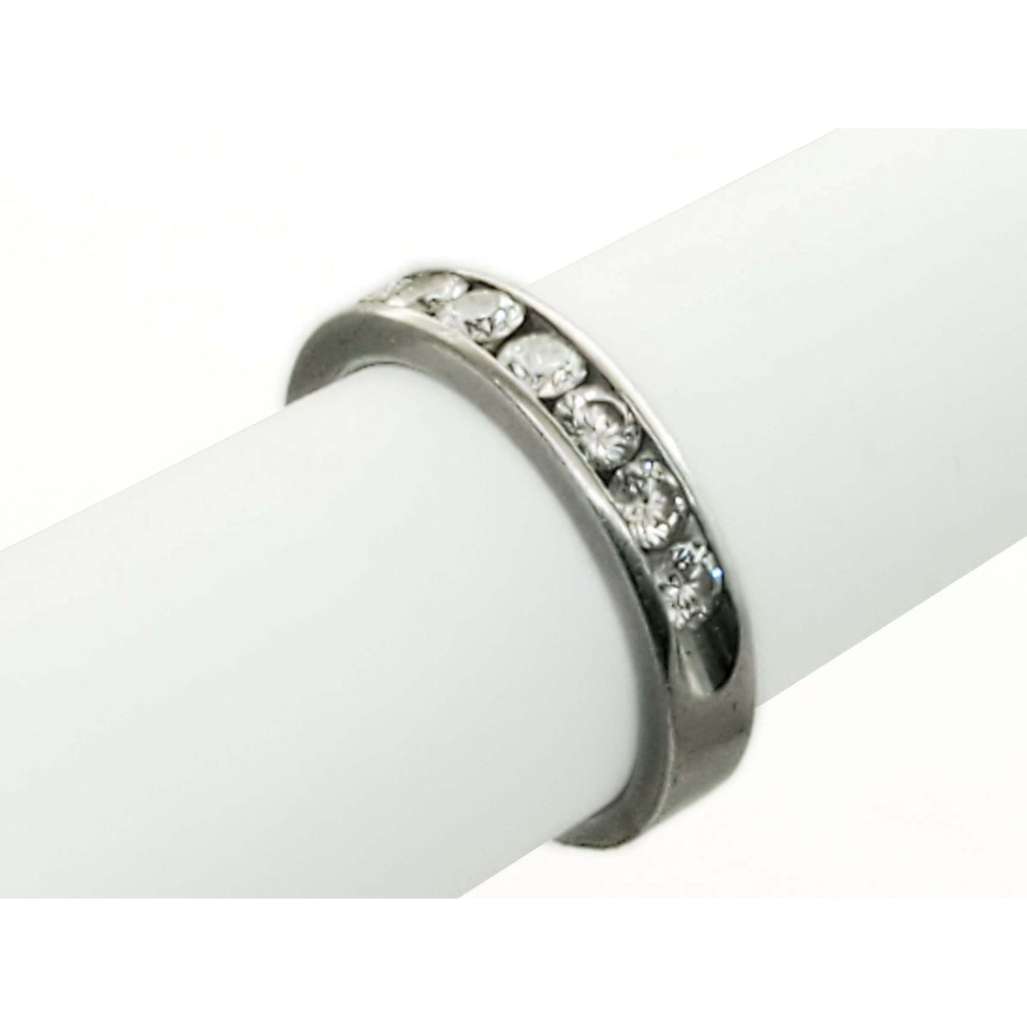1 ctw Natural Diamond Channel 4mm Band Ring Platinum Size 7