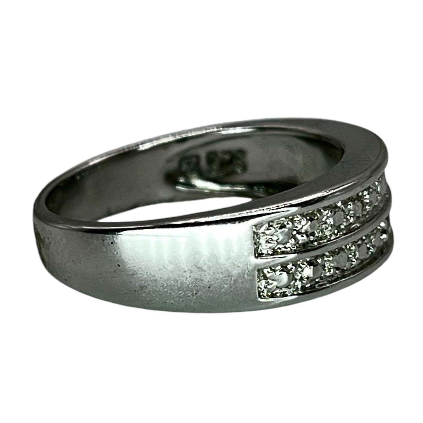Ross Simons 925 Sterling Silver Two Row Ring Size 8 Band Classic Stackable Basic