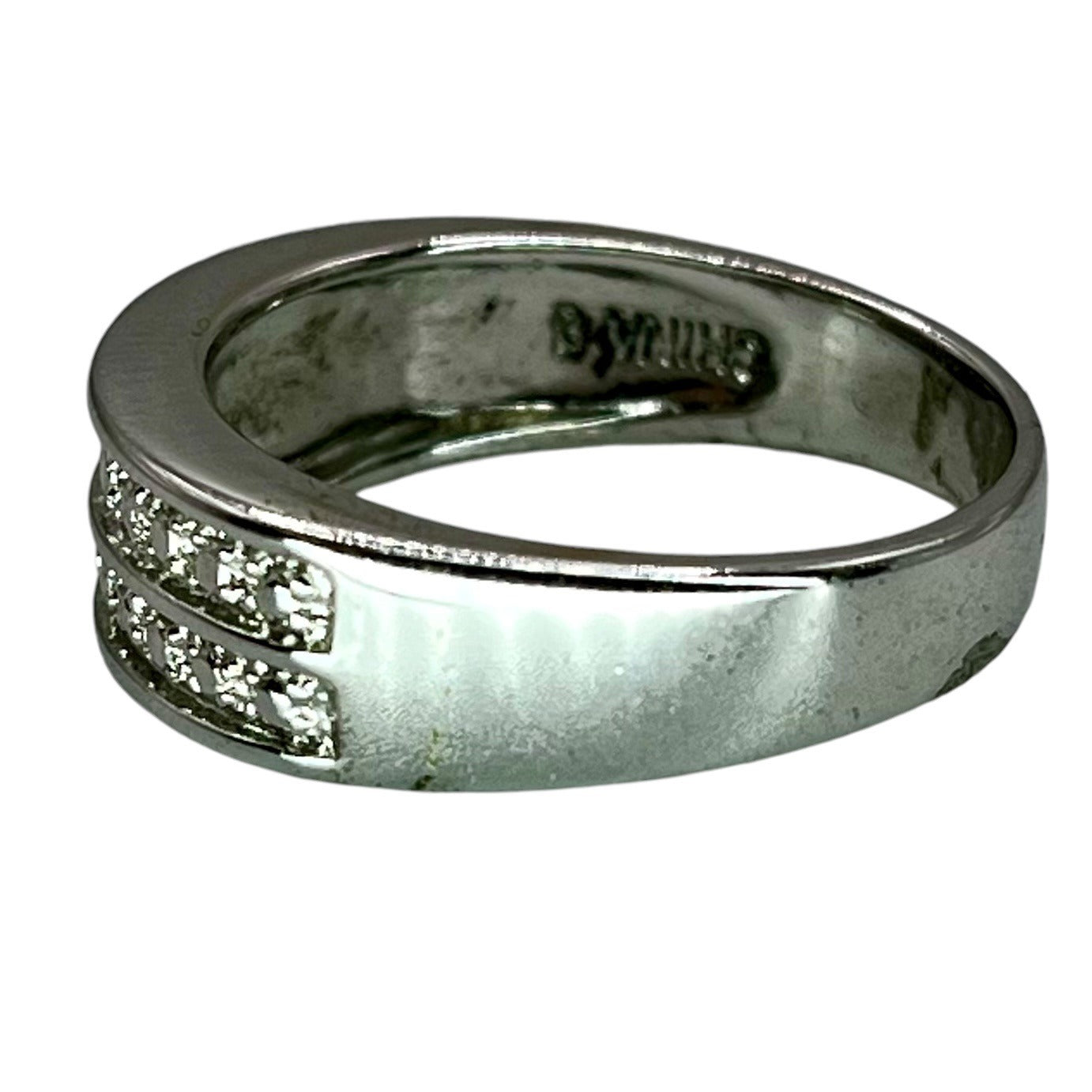 Ross Simons 925 Sterling Silver Two Row Ring Size 8 Band Classic Stackable Basic
