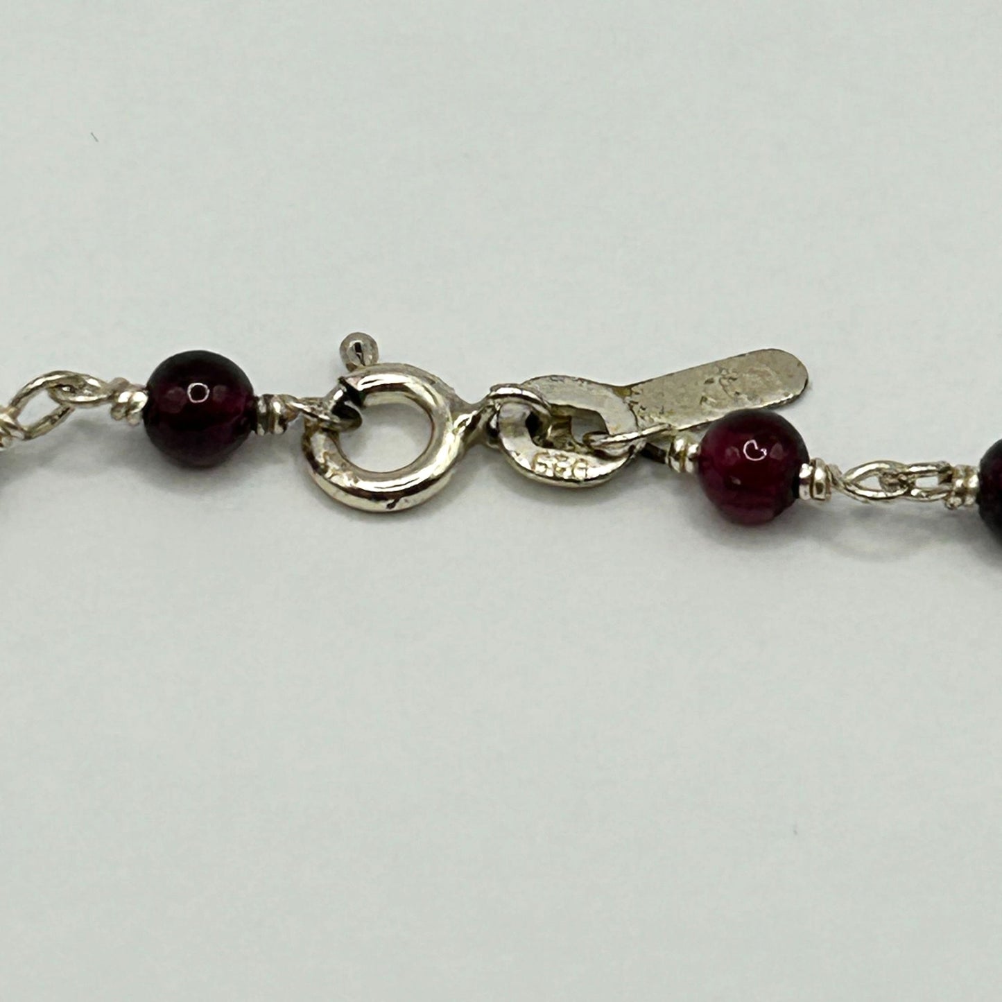 Garnet and 925 Sterling Silver 16" Y-Drop Necklace 3.9mm Beads