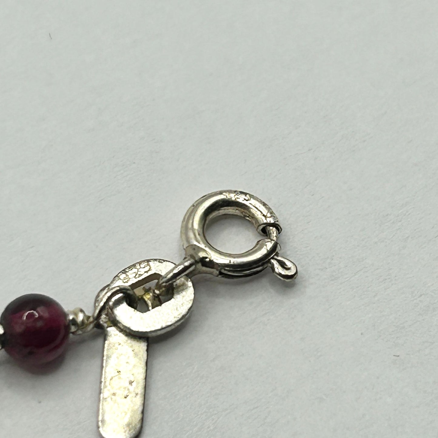 Garnet and 925 Sterling Silver 16" Y-Drop Necklace 3.9mm Beads