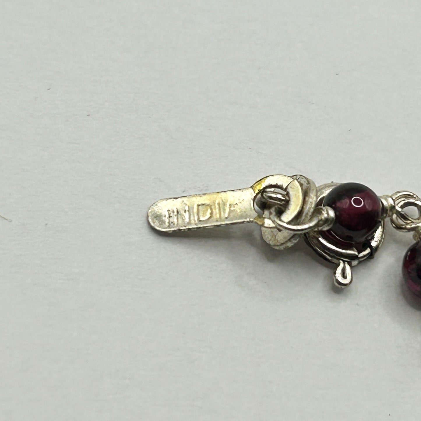 Garnet and 925 Sterling Silver 16" Y-Drop Necklace 3.9mm Beads