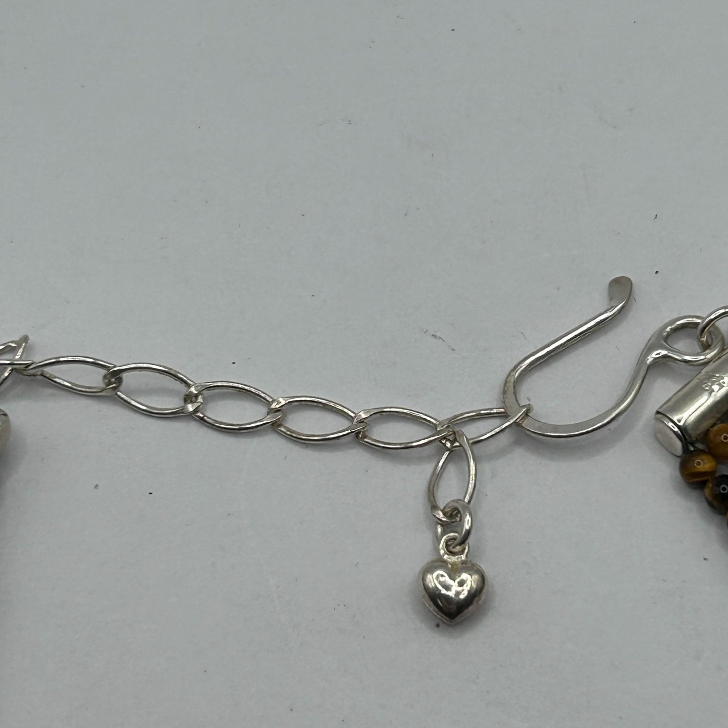 Jay King Mine Find Tigers Eye Yellow Opal 10-Strand 16.5" Necklace 925 Sterling