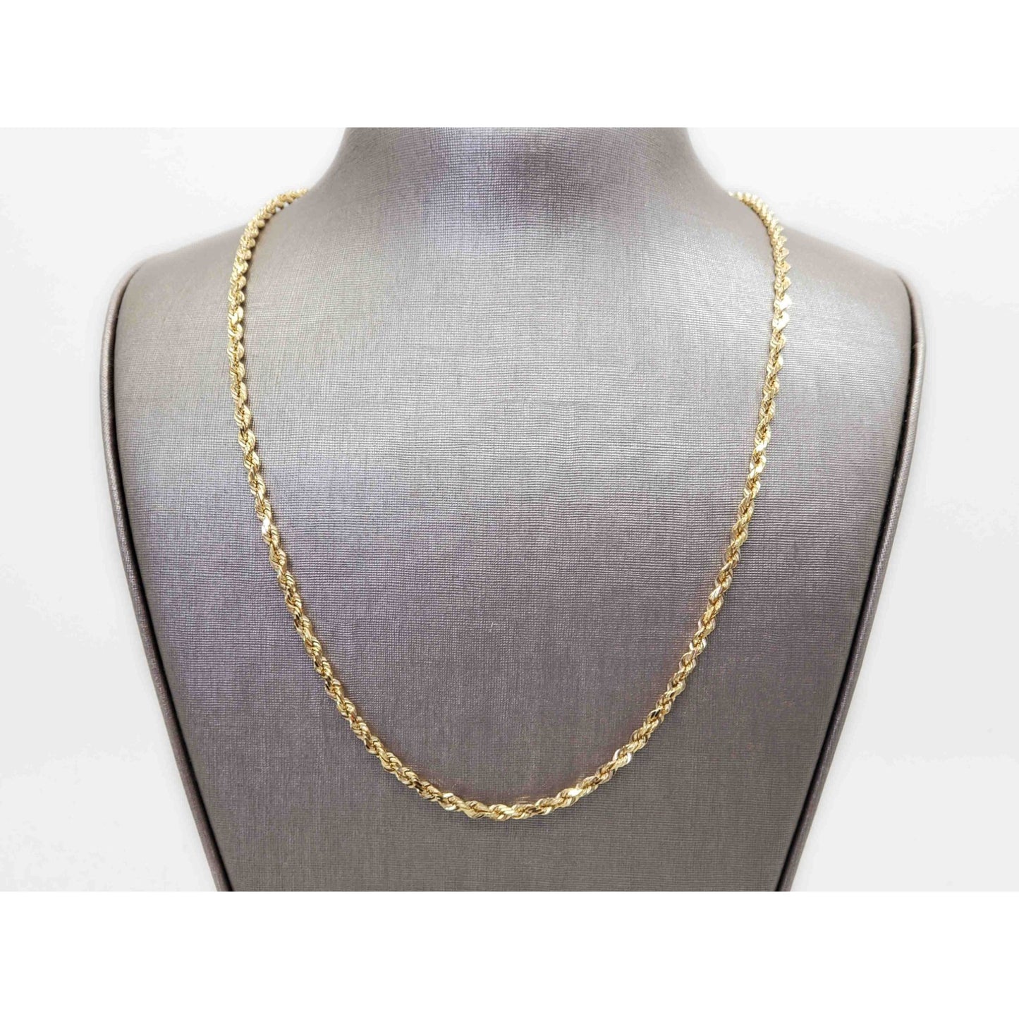 Michael Anthony 3.1mm Wide Rope Chain Necklace 14k Gold 20" Long