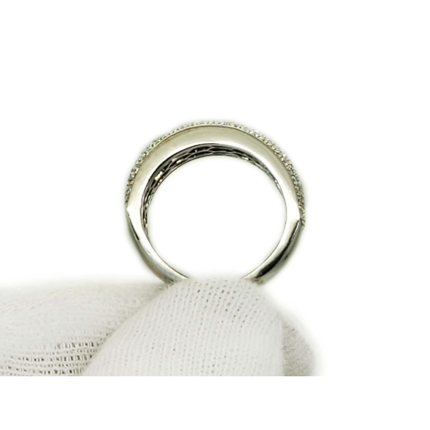 2.5 ctw Natural Diamond Pave Band Ring 18k White Gold Size 5.5