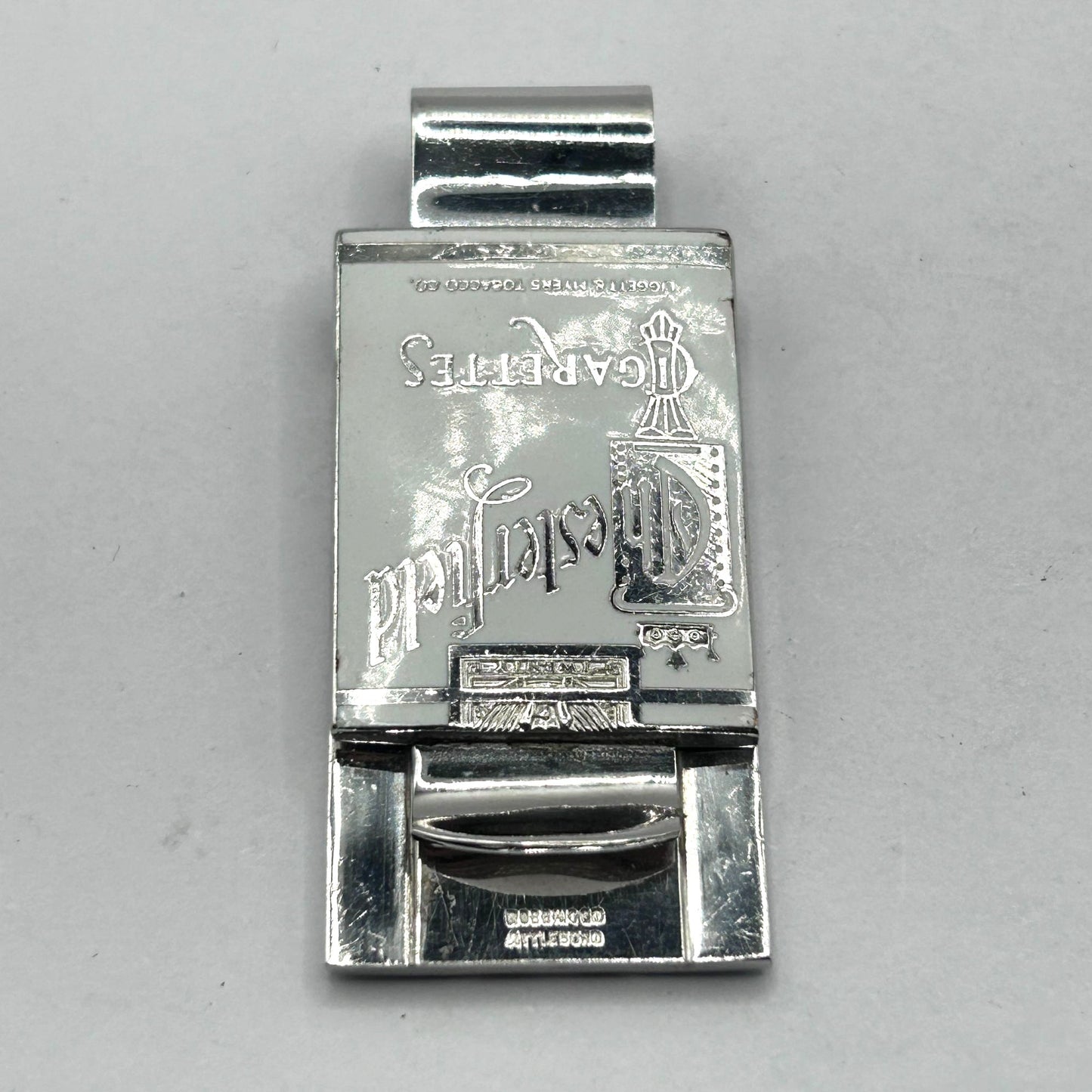 Vintage Chesterfield Cigarettes Cufflinks Sterling Silver & Stainless Money Clip