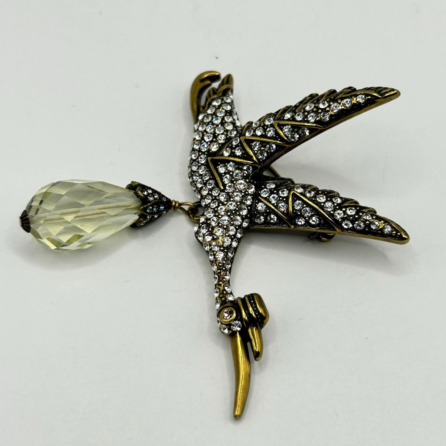 HEIDI DAUS®"A Very Special Delivery" Beaded Crystal Stork Pin/Brooch