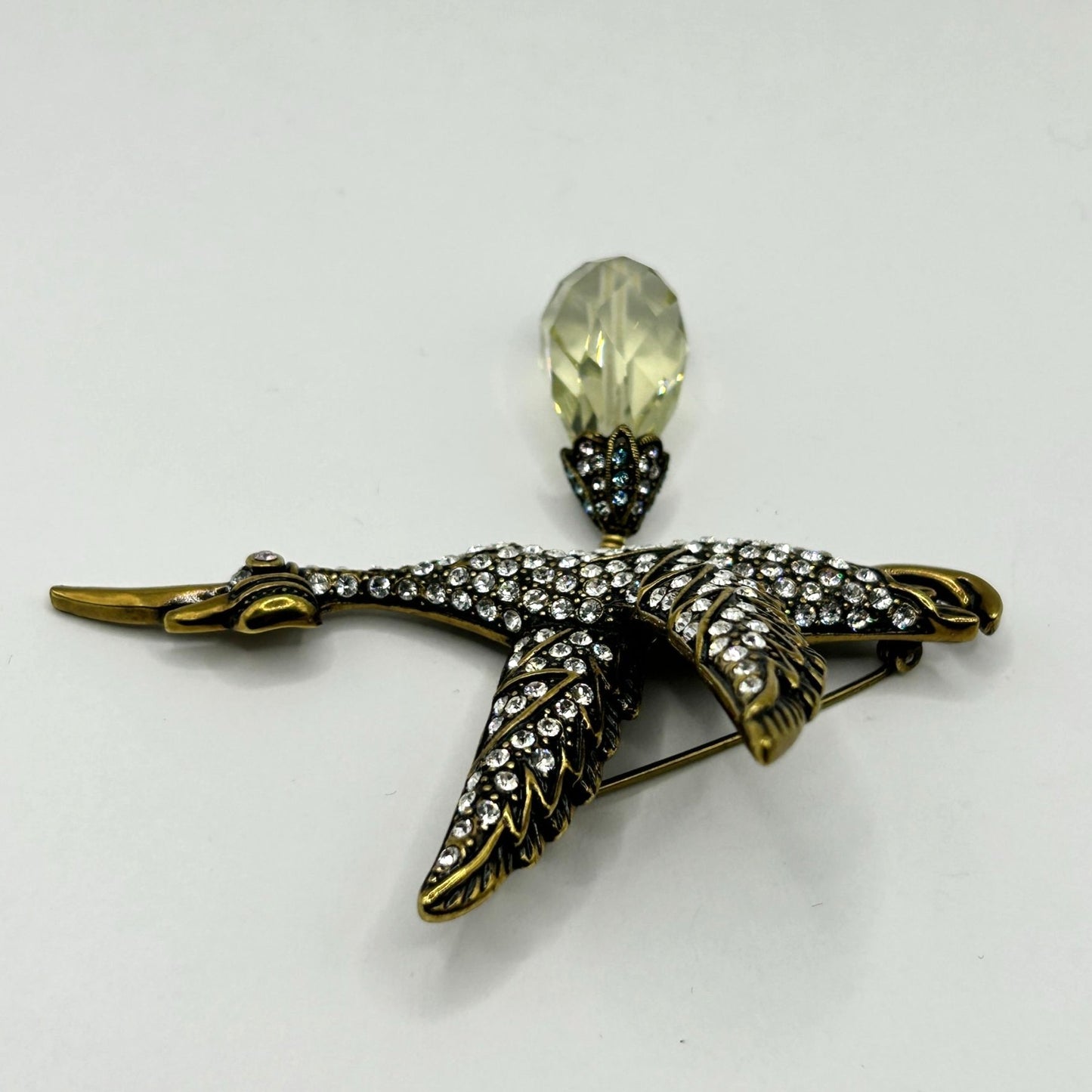 HEIDI DAUS®"A Very Special Delivery" Beaded Crystal Stork Pin/Brooch