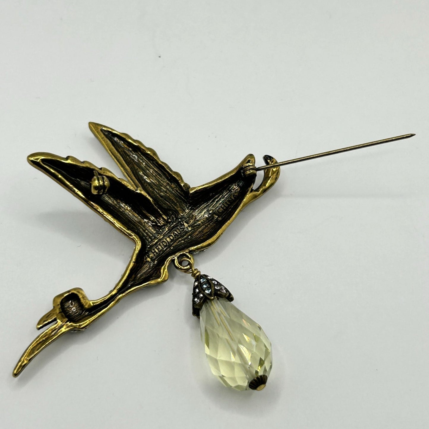 HEIDI DAUS®"A Very Special Delivery" Beaded Crystal Stork Pin/Brooch